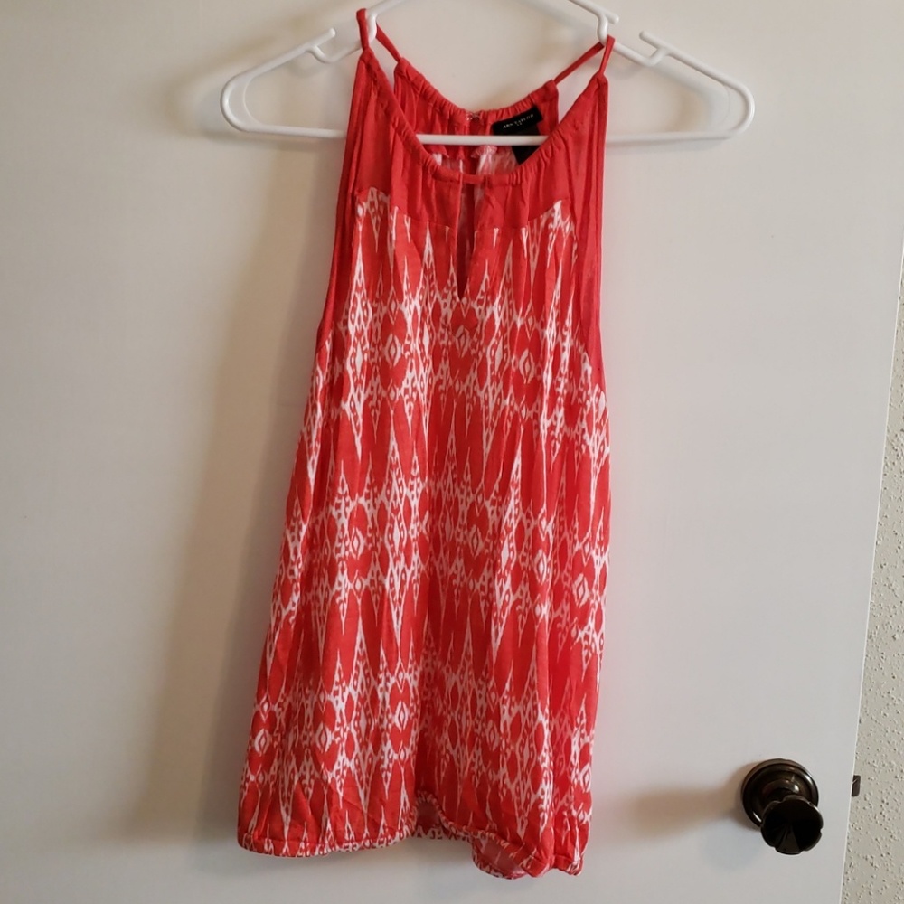 Orange Patterned Tank Top